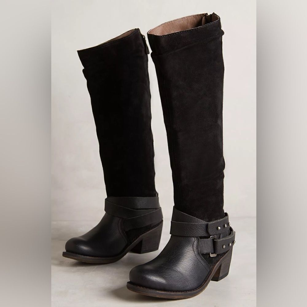 Anthropologie Gee Wawa Nancy suede Moto boots 8